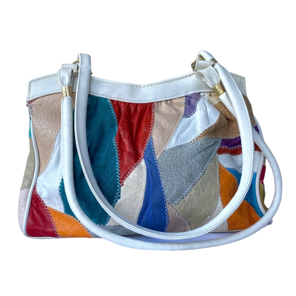 Vintage Colorful Patchwork Leather Purse